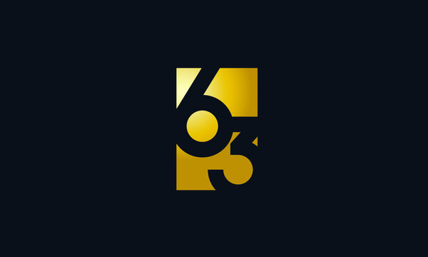 Unique Modern Gold Box Number 63 Logo