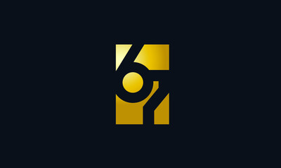 Unique Modern Gold Box Number 67 Logo