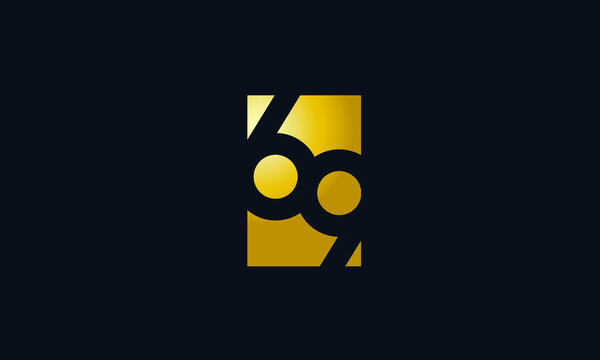 Unique Modern Gold Box Number 69 Logo