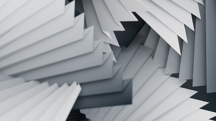 Obraz premium 3d Abstract Render of Folded Paper in Greyscale