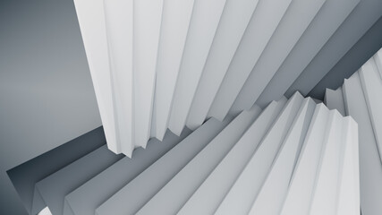 Obraz premium 3d Abstract Render of Folded Paper in Greyscale