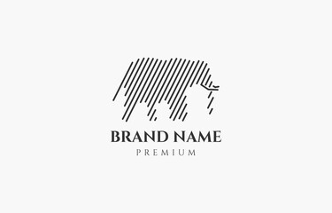 Elephant Line art Logo Vector Template