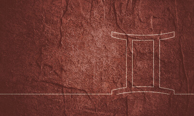 Zodiac symbol. Sign of the Twins. Thin line style