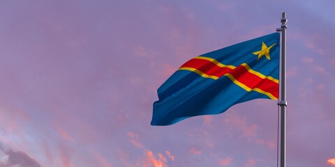 3d rendering of the national flag of the Congo