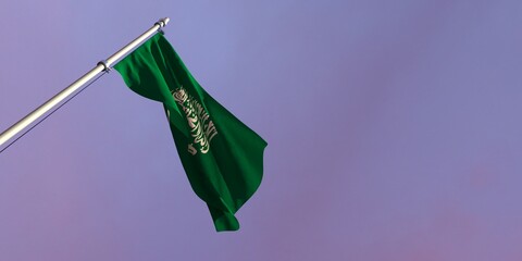 3d rendering of the national flag of the Saudi Arabia