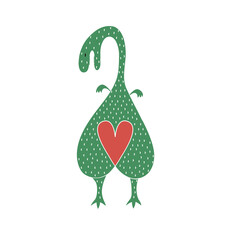Dinoheart. Dinosaur with heart. art dinosaur in love background card template