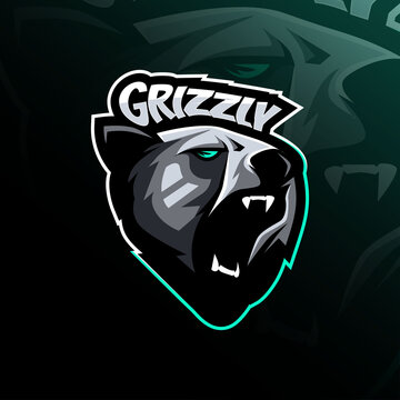 Grizzly angry mascot logo design