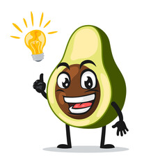 vector illustration of avocado mascot or character got idea