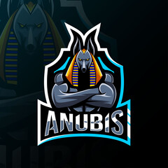 Anubis mascot logo esport design