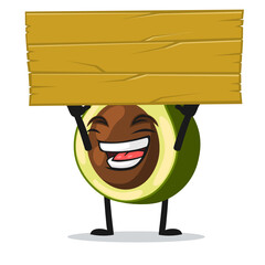 vector illustration of avocado mascot or character says with blank balloon speech