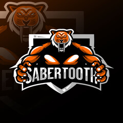 Sabertooth mascot logo esport design