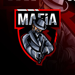 Mafia mascot logo esport design