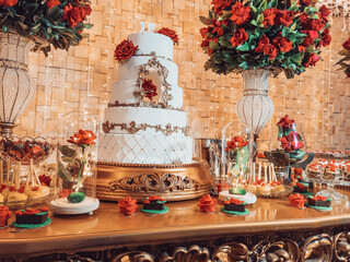 santa claus with christmas gifts