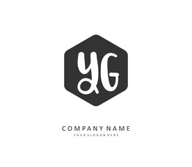 YG Initial letter handwriting and signature logo. A concept handwriting initial logo with template element.