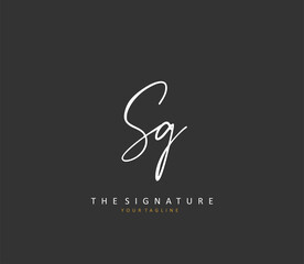 SG Initial letter handwriting and signature logo. A concept handwriting initial logo with template element.