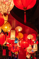 Chinese palace lanterns. Traditional chinese stytle holiday decoration for chinese new year and Lantern Festival. © YOUMING VISION