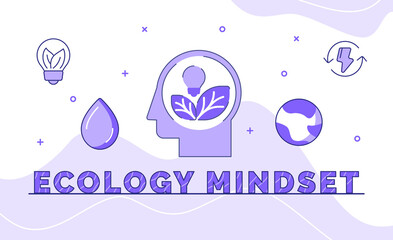 ecology mindset typography calligraphy word art with outline style