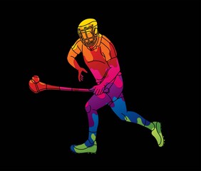 Fototapeta premium Irish Hurley Sport Cartoon Graphic Vector.