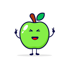 Apple smile cute character illustration