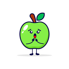 Apple surprised cute character illustration