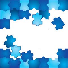Square puzzle border frame design background
