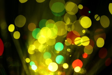 Obraz premium Blur and bokeh, vibrant colors. and textured. Lights on blue. Christmas luxury fresh elegant bokeh background.