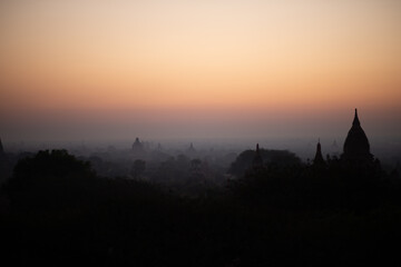 Fototapeta na wymiar pagodas in sunset