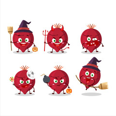 Halloween expression emoticons with cartoon character of beet