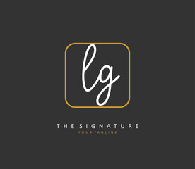 Fototapeta premium LG Initial letter handwriting and signature logo. A concept handwriting initial logo with template element.