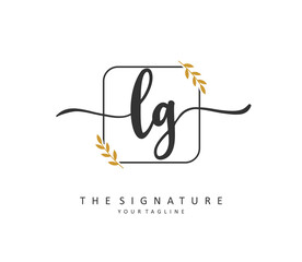 Obraz premium LG Initial letter handwriting and signature logo. A concept handwriting initial logo with template element.