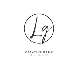 LG Initial letter handwriting and signature logo. A concept handwriting initial logo with template element.