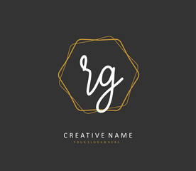 RG Initial letter handwriting and signature logo. A concept handwriting initial logo with template element.