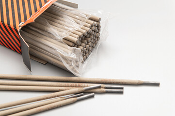 welding electrodes in packaging on a light background