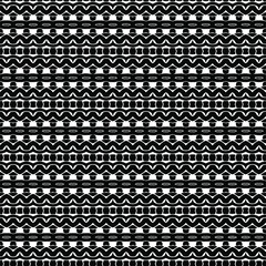  Geometric vector pattern with triangular elements. Seamless abstract ornament for wallpapers and backgrounds. Black and white colors.