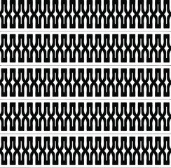  Geometric vector pattern with triangular elements. Seamless abstract ornament for wallpapers and backgrounds. Black and white colors.