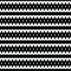  Geometric vector pattern with triangular elements. Seamless abstract ornament for wallpapers and backgrounds. Black and white colors.