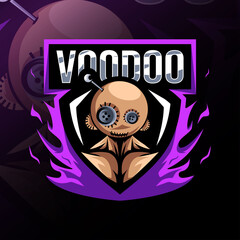 Voodoo mascot logo esport template
