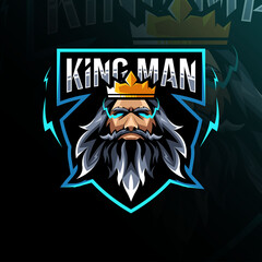 King man mascot logo template