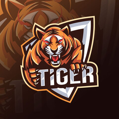 Tiger mascot logo esport design