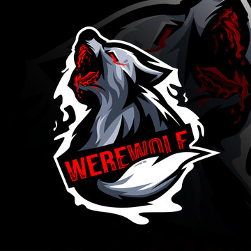Angry werewolf mascot logo esport template