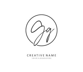 GG Initial letter handwriting and signature logo. A concept handwriting initial logo with template element.