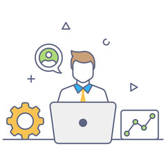 
Download corporate training flat line vector, editable graphics
