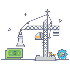 
Strategy development icon in trendy design
