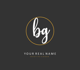 Obraz premium BG Initial letter handwriting and signature logo. A concept handwriting initial logo with template element.