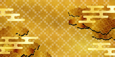 和柄　金　文様　背景