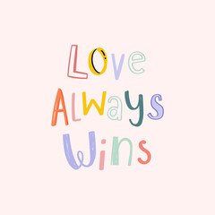 Vector love wins doodle typography font
