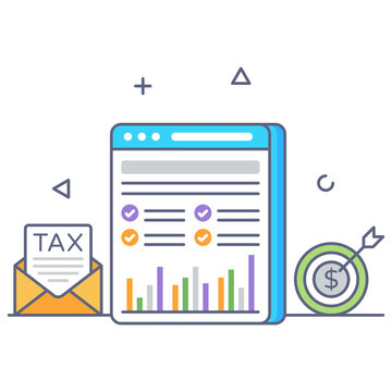 
Flat outline vector of tax advice, trendy vector

