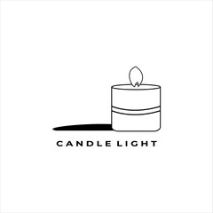 candle light vector logo illustration
