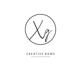 XG Initial letter handwriting and signature logo. A concept handwriting initial logo with template element.