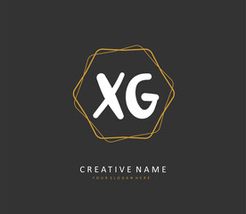 XG Initial letter handwriting and signature logo. A concept handwriting initial logo with template element.